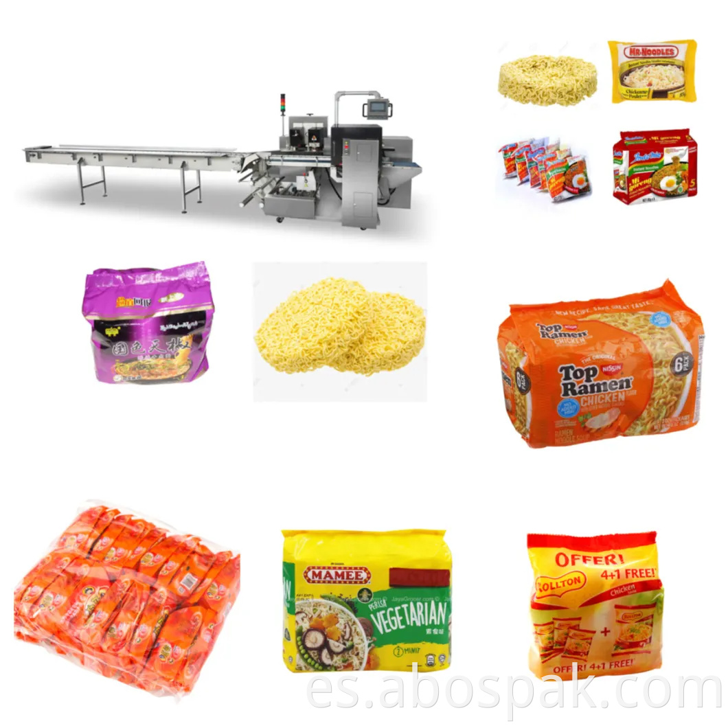 Alta velocidad Automático Indomie Nissin Fried Fealletles Fides Flow Food Embalaje Línea de embalaje con dispensador / Máquina de envasado de condimento